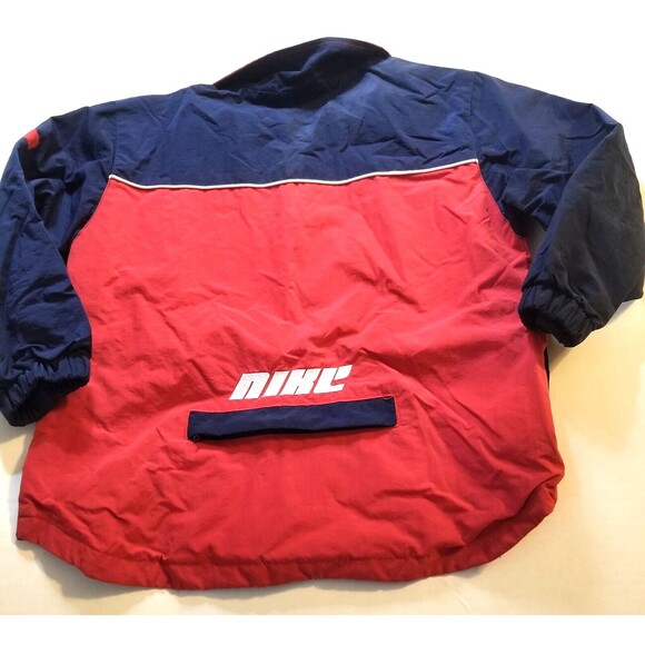 Vintage Nike Boys Red Navy Blue Jacket Lightweight Full Zipper Size 5-6 Pocket - Picture 4 of 9